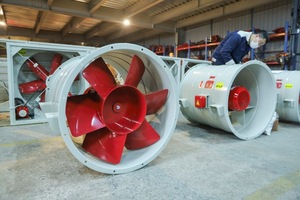 Ventilateur axial AC à entraînement direct OBM APL-8-7D pour la pressurisation des escaliers avec acier SS400, électrique avec cordon 220-380V - Product Image 5