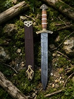Épée courte artisanale en acier Damas, style Viking médiéval, avec fourreau, mini épée, épée Viking