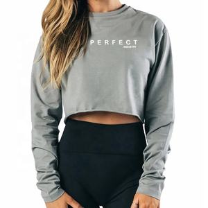 Camisetas Casuales Grises para Mujer 2023, al por Mayor, con Logotipo Personalizado, en Stock, Crop Top, Camisetas de Verano para Mujer - Product Image 6