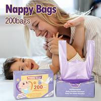 Sac à déchets pour couches de bébé jetables avec poignée portable RDY Packaging, biodégradable, parfumé, recharge pour poubelle à couches, sac à ordures à transporter