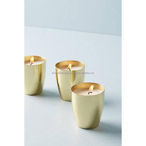 Ensemble votives de pots de bougie de mariage de récipient de cire d'or coulé pour la décoration de mariage pots et pots de bougie prêts à l'emploi parfumés faciles portatifs - Product Image 3
