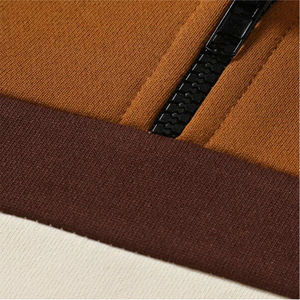 Sweat-shirt à capuche pour homme avec demi-fermeture éclair, design élégant, 100% coton, molleton épais, broderie, vêtements personnalisés écologiques - Product Image 5