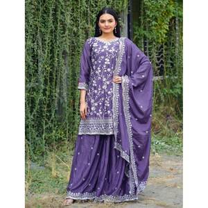 Magnifique robe de bal brodée, tenue de soirée élégante, costume Sharara - Product Image 3