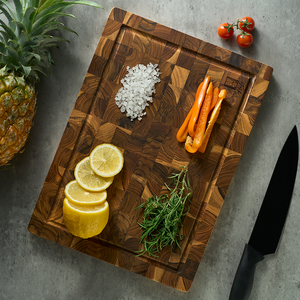 Plateau à fromage en bois d'acacia premium Ha Le avec fente magnétique pour couteau, épaisseur 1,5 cm - Grand format pour cadeau de pendaison de crémaillère, mariage, plateau à vin - Product Image 2