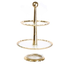 Greatest Quality Metal Clear Glass 2 <b>Tier</b> Fancy <b>Cake</b> <b>Stand</b> Fancy Decorative Sweets Serving <b>Stand</b> <b>Cake</b> <b>Stand</b> in Lowest Price - Product Image 1