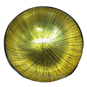 Customized Logo Coconut Lacquer Bowl Handicraft Tableware with Carved Technique Home <b>Lighting</b> Decoration Competitive Price - Product Image 2