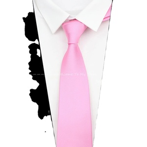 Classique hommes 2.5 pouces cravates de mariage cravate hommes formel maigre cravates solide coloré 100% soie Gentleman étroit Gravata pour marié - Product Image 4