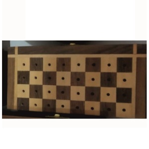 Jeu d'échecs pliable en bois de haute qualité, échiquier magnétique artisanal, jeux de société de voyage, étui de rangement, cadeau, plateau d'échecs - Product Image 2