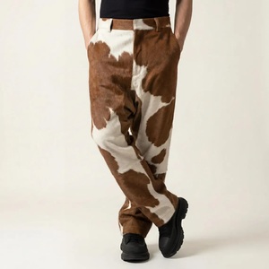 Pantalones de Cuero de Vaca con Pelo para Hombre, Pantalones de Piel Auténtica para un Estilo Vaquero Occidental y Moda Urbana - Product Image 2