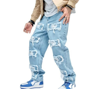 GENERSA SPORTS – Jean en denim extensible léger et respirant pour homme, style hip-hop, délavé aux enzymes, en velours côtelé mi-lourd, idéal pour l'automne - Product Image 3