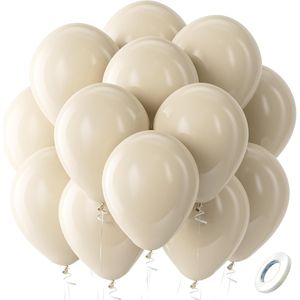 Confezione da 100 Palloncini in Lattice Bianco Sabbia da 12 Pollici per Feste, Fidanzamenti, Compleanni, Matrimoni, Stile Boho - Product Image 1