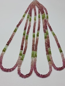 Turmalina natural multicolor facetada en forma de heishi / cuentas facetadas en forma de neumático para diseñar conjuntos de joyería atractivos - Product Image 5