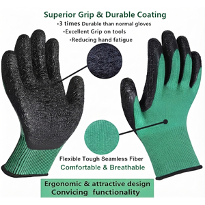 Gants de travail de sécurité antidérapants en caoutchouc robuste, conçus avec un matériau respirant et un poignet élastique flexible pour hommes et femmes - Product Image 5