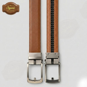 Cinturón de cuero de vaca puro con cierre automático para hombre, diseño ajustable, duradero y de primera calidad, adecuado para uso formal, informal y diario. - Product Image 6