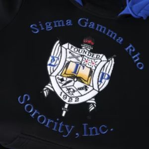 เสื้อฮู้ด Sigma Gamma Rho สีดำ SGRho สีน้ำเงินทอง เสื้อผ้ากรีกพรีเมียม เสื้อสเวตเชิ้ตสำหรับชมรมนักศึกษาแบบยูนิเซ็กซ์ - Product Image 3