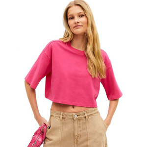 T-shirts courts pour femmes, design personnalisé, tendance 2026, pour usage extérieur, couleur unie, confortables - Product Image 1