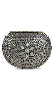 Womens EMPIRICART <b>Silver</b> Metal Beaded Handicraft Beautiful Bling Box <b>Clutch</b> Bag Purse For Bridal, Casual, Party, Wedding - Product Image 3