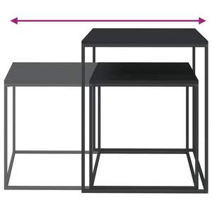 Set di 2 tavolini da caffè neri in legno tecnico e ferro, collezione da 2 pezzi - Product Image 5