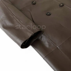 Manteau long en cuir pour homme, style tendance, vente en gros, veste en cuir pour homme, manteau long en cuir le plus vendu - Product Image 4