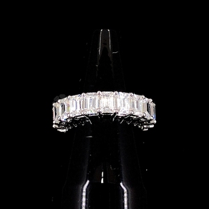 Exquis 5.0Ct Emerald Lab Grown Diamond Full Eternity Band 10K 14K 18K Or Massif Mariage Fiançailles Anniversaire Cadeau pour Elle - Product Image 2