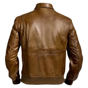เสื้อแจ็คเก็ตหนังสีน้ำตาลแบบดั้งเดิมสำหรับผู้ชาย - Product Image 2