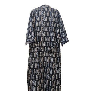 Bata acolchada de algodón 100% para mujer, Kimono estampado a mano de longitud larga, vestido informal suave de verano para verano y primavera, kimono suave - Product Image 6