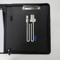 Personalizado de lujo de la pantalla LED de la cartera del logotipo de la PU de carga inalámbrica de archivos A4 Touch Light up LED Logo Padfolios para negocios