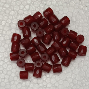 Perles en verre facettées russes brun foncé en vrac, forme baril, faites à la main, pour la fabrication de bijoux, vente en gros - Product Image 3