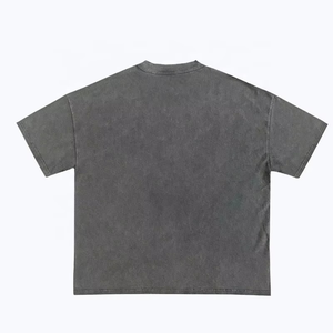 เสื้อยืดคอตตอน 100% ลายพิมพ์วินเทจ ล้างสีแบบแอซิด ทรงหลวม ไหล่ตก ทรงใหญ่ โอเวอร์ไซส์ คอกลม สำหรับผู้ชาย - Product Image 6