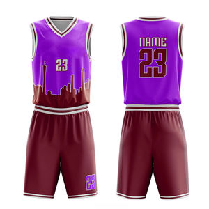 Ensemble de maillots de basket-ball réversibles personnalisés, uniforme de basket-ball personnalisable, ensemble de maillots de basket-ball à sublimation double face - Product Image 1