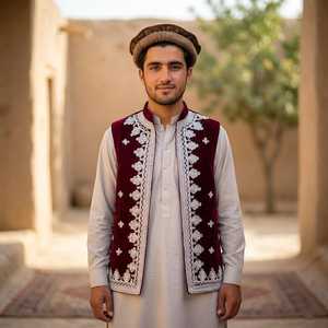 Handmade Men Afghani <b>Waistcoat</b> Men Vests & <b>Waistcoat</b> Classic Embroidered Formal Traditional Wear Bulk Supply. - Product Image 5
