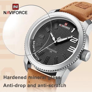 Orologio da Polso NAVIFORCE NF9202 9202 da <span class=keywords><strong>Uomo</strong></span>, al Quarzo, con <span class=keywords><strong>Cinturino</strong></span> in <span class=keywords><strong>Pelle</strong></span> PU, Impermeabile, Quadrante Grande, Sportivo Casual, Luminoso - Product Image 5