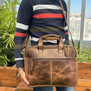 New High Quality Business Laptop Briefcases Work Shoulder Computer <b>Handbags</b> Full Grain Genuine Leather Bag for Man Briefcase Men - Product Image 3