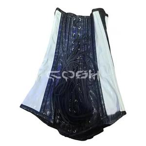 Nuevo Diseño, Corsé de Cuero con Textura de Cocodrilo en Blanco y Negro, a la Moda - Product Image 6