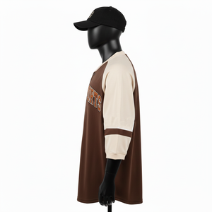 Camiseta de béisbol para hombre, tela deportiva de poliéster, panel GSM, logotipo bordado personalizado, camiseta 100% algodón para hombre, corte holgado, estampada - Product Image 3