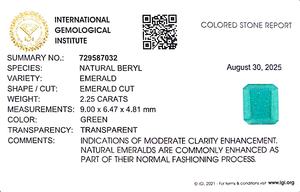 มรกตสีเขียวทรงแปดเหลี่ยม 2.26 กะรัต จากแซมเบีย พลอยหลวม ETiS-306 - Product Image 6