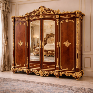 Ensemble de meubles de chambre à coucher de style palais majestueux, lit en teck sculpté à la main de style victorien royal, ensemble de chambre principale taille king, Atlanta - Product Image 4