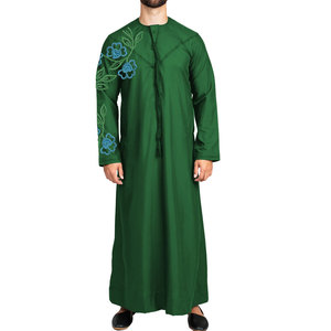 Modern Kuwait Modest Solid Color Plus Size <b>Men's</b> <b>Thobes</b> Islamic Clothing High Quality Cotton/Polyester Breathable for Autumn - Product Image 2