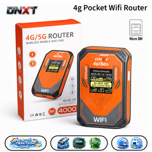 Routeur 4G DNXT avec <span class=keywords><strong>carte</strong></span> SIM, date et heure, Internet mobile Wi-Fi, batterie 4000 mAh, écran LCD, Wi-Fi de poche 2,4 GHz, Cat4, routeur 4G USB, utilisation en voyage - Product Image 1