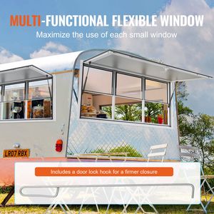 Finestra di Servizio per Food Truck in Lega di Alluminio 60"x36" con Sollevamento Verticale e Gancio di Traino per Negozi di BBQ - Product Image 5