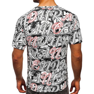 เสื้อยืดคอตตอน 100% พิมพ์ลายโลโก้ตามสั่ง ขายส่ง OEM สำหรับผู้ชาย สวมใส่สบาย ระบายอากาศได้ดี ไม่ยับ ทรงปกติ - Product Image 4