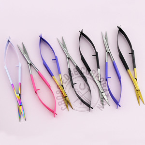 Ciseaux à ongles faits à la main à ressort Ciseaux à cuticules à pointe droite Ciseaux à sourcils greffés Outil de manucure pour ongles - Product Image 1