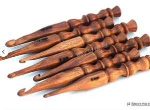 ชุดเข็มโครเชต์ไม้ชีแชมทำมือ 7 ขนาด สำหรับงานถักและงานฝีมือ - Product Image 4