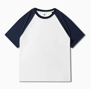Camiseta de Hombre, Color Rojo, Logotipo Frontal, Manga Raglán, Cuello Redondo, Tejido de Punto, 100% Algodón, Transpirable, 320g, Corte Regular, Color Sólido, Informal - Product Image 3