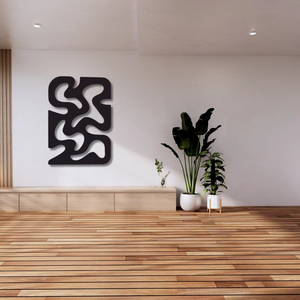 Arte Metálico Moderno Art Deco, Silueta Decorativa Hecha a Mano, Geometría Sagrada Tribal, Escultura de Pared de Hierro Fundido Cortada con Láser para Hogar y Jardín - Product Image 3