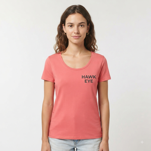 T-shirt rose à col rond pour femme, manches courtes, couleur unie, décontracté, respirant, 100% coton jersey, coupe classique, pour le printemps et l'été - Product Image 2