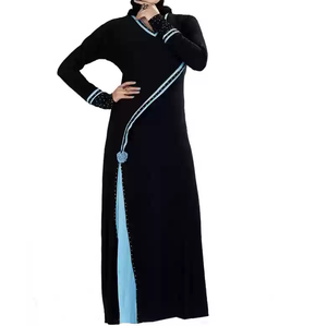 Abaya noire élégante personnalisée en gros, style Dubaï Moyen-Orient, pour l'Aïd et le Ramadan, robe Abaya tendance pour femmes - Product Image 1