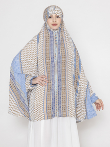 Pañuelo largo de algodón reversible para mujer, modelo Shayla con estampado geométrico, para uso diario en todas las estaciones, hiyab, pañuelo para la cabeza. - Product Image 4
