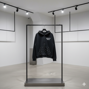 Sudadera con capucha REXFIT personalizada con bordado, lavado ácido, pedrería, efecto desgastado, descolorida por el sol, holgada con cremallera para hombre - Product Image 2