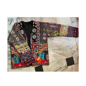 Bohemian Tribal Embroidered Jacket Handmade Ethnic Mirror <b>Work</b> Vintage Banjara Stylish Women Wear 100% Cotton Finished - Product Image 1